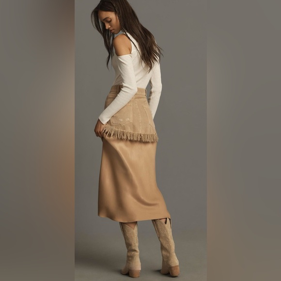 Anthropologie X Pilcro Twofer Slip Midi Skirt NWOT - Picture 3 of 4